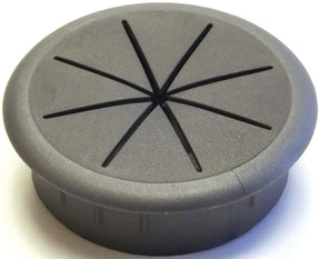 Jandorf Desk Grommet, 2-3/8 in Dia Cable, Polypropylene/Santoprene, Silver #61620 Jandorf