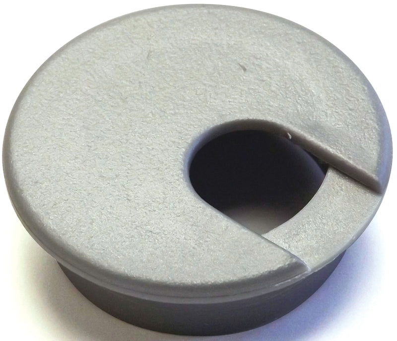 Jandorf Desk Grommet, 2 in Dia Cable, Polystyrene, Silver #61617 Jandorf