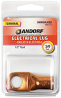 Jandorf Electrical Lug, 3/0 AWG Wire, 1/2 in Stud, Copper Contact, Brown #60776 Jandorf