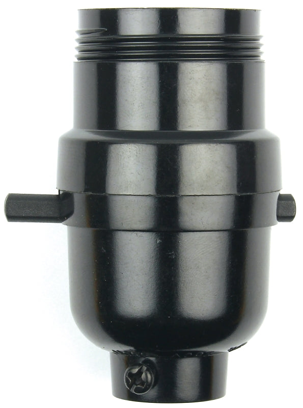 Jandorf Lamp Socket, On/Off Push Through, 1/2 Threaded Top Dimensions, 250 V, 660 W, Phenolic Housing Material #60535 Jandorf