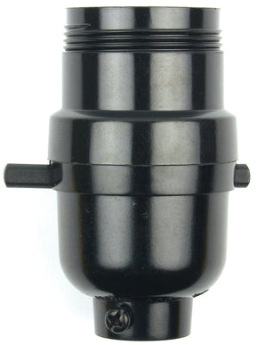 Jandorf Lamp Socket, On/Off Push Through, 1/2 Threaded Top Dimensions, 250 V, 660 W, Phenolic Housing Material #60535 Jandorf
