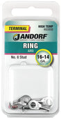 Jandorf Ring Terminal, 16 to 14 AWG Wire, #8 Stud #60898 Jandorf