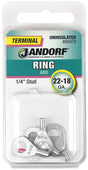 Jandorf Ring Terminal, 22 to 18 AWG Wire, 1/4 in Stud, Copper Contact #60970 Jandorf