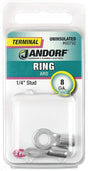 Jandorf Ring Terminal, 8 AWG Wire, 1/4 in Stud #60792 Jandorf