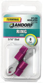 Jandorf Ring Terminal, 8 AWG Wire, 5/16 in Stud, Red #60790 Jandorf