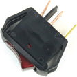 Jandorf Rocker Switch, 10/16 A, 125/250 V, SPST, Tab Terminal, Black/Red #61032 Jandorf