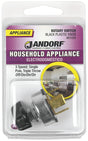 Jandorf Single Circuit Rotary Switch, 1 A, 125 V, SPTT, Plastic, Black #61034 Jandorf