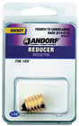 Jandorf Socket Reducer, E14 French to E12 Candelabra Base, 75 W, Brass, Gloss #60427 Jandorf