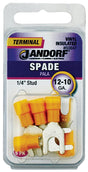 Jandorf  Spade Terminal, 600 V, 12 to 10 AWG Wire, 1/4 in Stud, Yellow #60847 Jandorf
