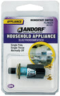 Jandorf Switch, 0.25/0.75 A, 125/250 V, SPST, Screw Terminal, Black/Silver #61001 Jandorf
