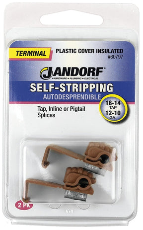 Jandorf Terminal, 18 to 14 AWG Wire, Plastic Insulation, Brown #60797 Jandorf