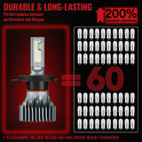 H4/9003/HB2 LED Headlight Bulbs 120W 6500K ‎‎22000LM White Dual-function 2Pcs Flashark