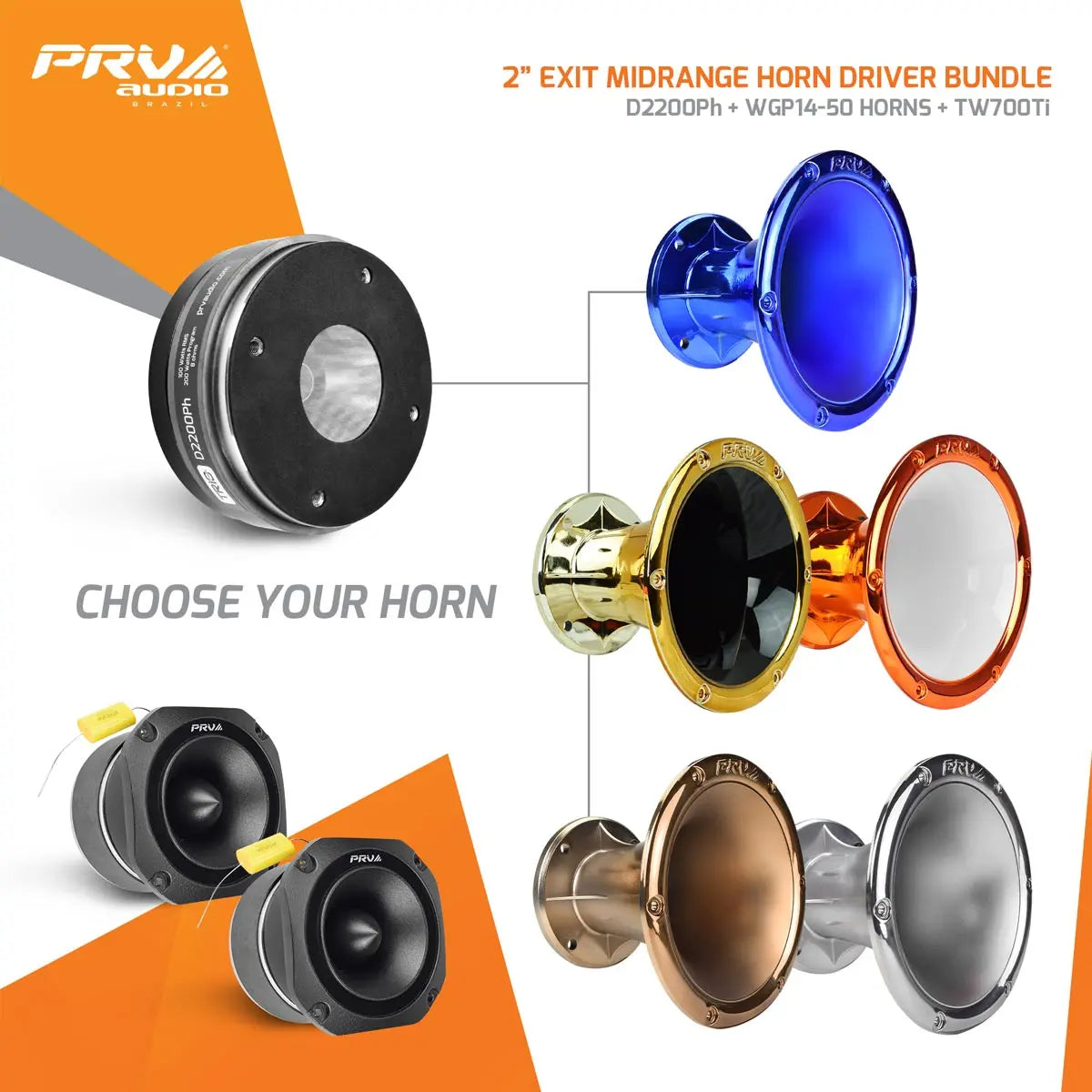 PRV Audio Vocal Horn Driver + Tweeters Bundle