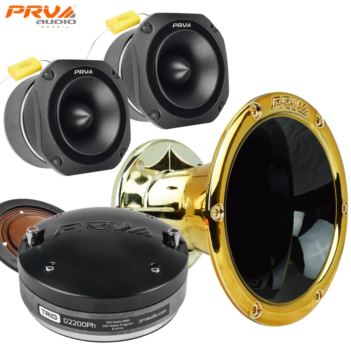 PRV Audio Vocal Horn Driver + Tweeters Bundle
