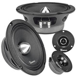 1600w PACKAGE 2x 6.5" Bullet Midrange + 2x Black Tweeters Timpano Audio