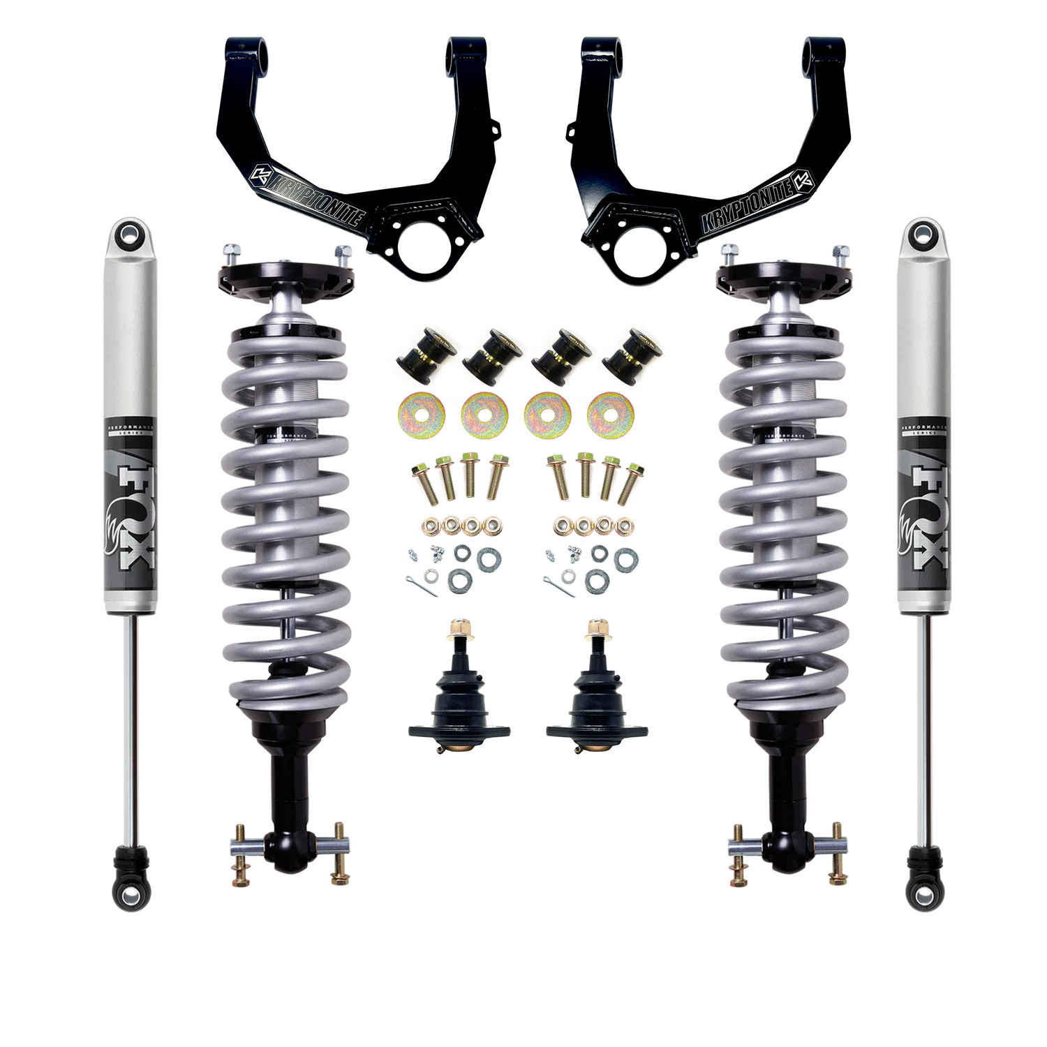 KRYPTONITE STAGE 3 LEVELING KIT WITH FOX 2.5 SHOCKS FOR 1/2 TON 6 LUG TRUCKS 2019+ AT4/TRAIL BOSS