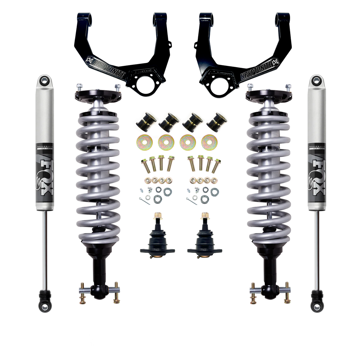 KRYPTONITE STAGE 3 LEVELING KIT WITH FOX 2.5 SHOCKS FOR 1/2 TON 6 LUG TRUCKS 2019+