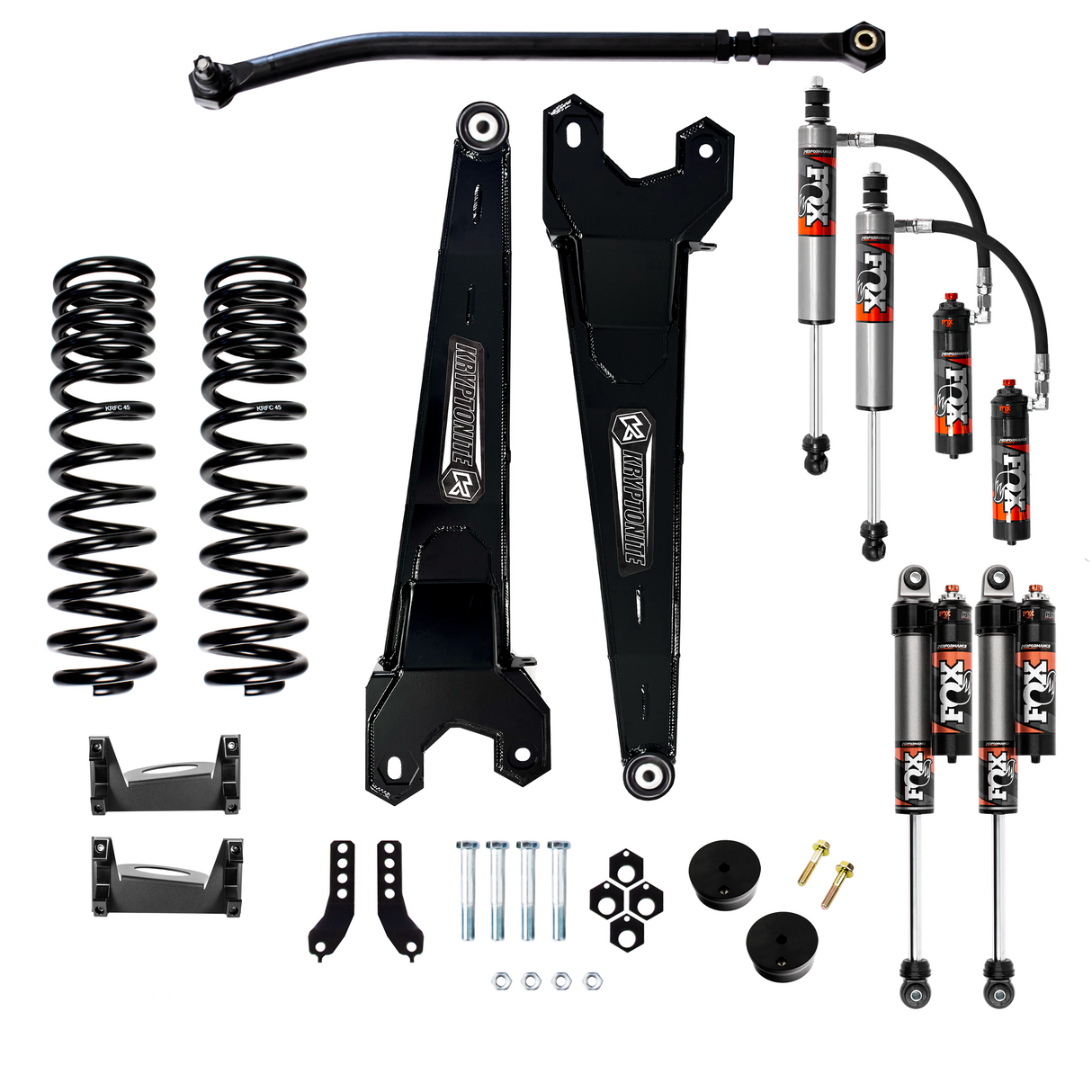 KRYPTONITE FORD SUPER DUTY F250/F350 STAGE 3 LEVELING KIT WITH 2.5 PERFORMANCE ELITE FOX SHOCKS 2017-2025
