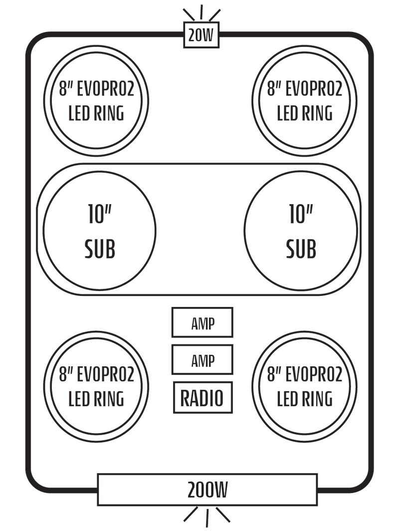 2020+ Kawasaki Teryx KRX 1000 Stereo Tops (2-Seat)