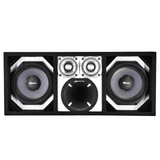 KTPON-208WHITE / DUAL 8" WHITE/BLACK  LOADED PORTED BOX (With Tweeters + Driver) Comando Audio Inc.
