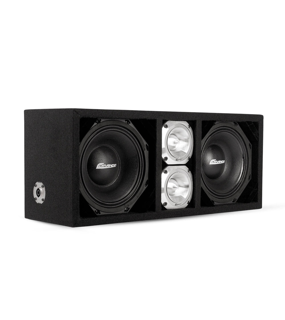KTPONV2-208BLACK / DUAL 8" BLACK LOADED PORTED BOX + 2 TWEETER Comando Audio Inc.