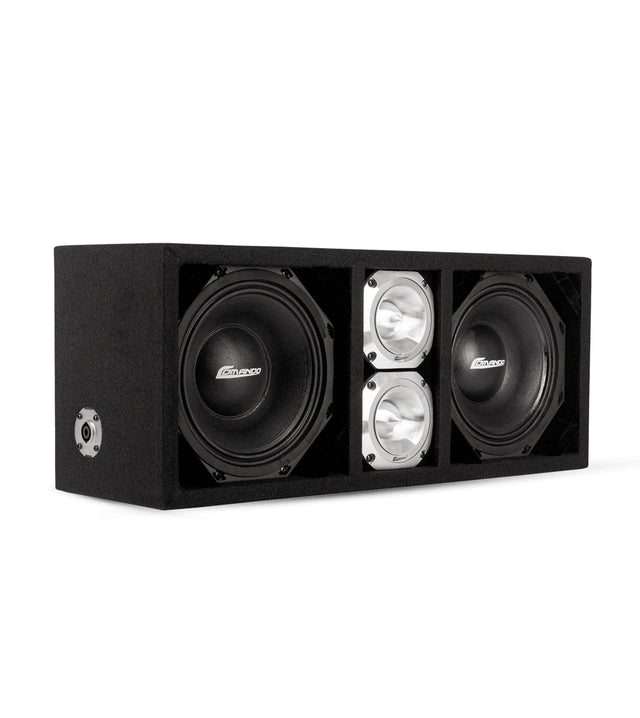 KTPONV2-208BLACK / DUAL 8" BLACK LOADED PORTED BOX + 2 TWEETER Comando Audio Inc.