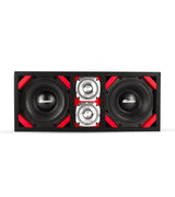 KTPONV2-208RED / DUAL 8" RED LOADED PORTED BOX + 2 TWEETER Comando Audio Inc.
