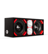 KTPONV2-208RED / DUAL 8" RED LOADED PORTED BOX + 2 TWEETER Comando Audio Inc.