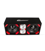 KTPONV2-208RED / DUAL 8" RED LOADED PORTED BOX + 2 TWEETER Comando Audio Inc.