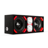 KTPONV2-208RED / DUAL 8" RED LOADED PORTED BOX + 2 TWEETER COMANDO
