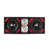 KTPONV2-208RED / DUAL 8" RED LOADED PORTED BOX + 2 TWEETER COMANDO