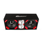 KTPONV2-208RED / DUAL 8" RED LOADED PORTED BOX + 2 TWEETER COMANDO