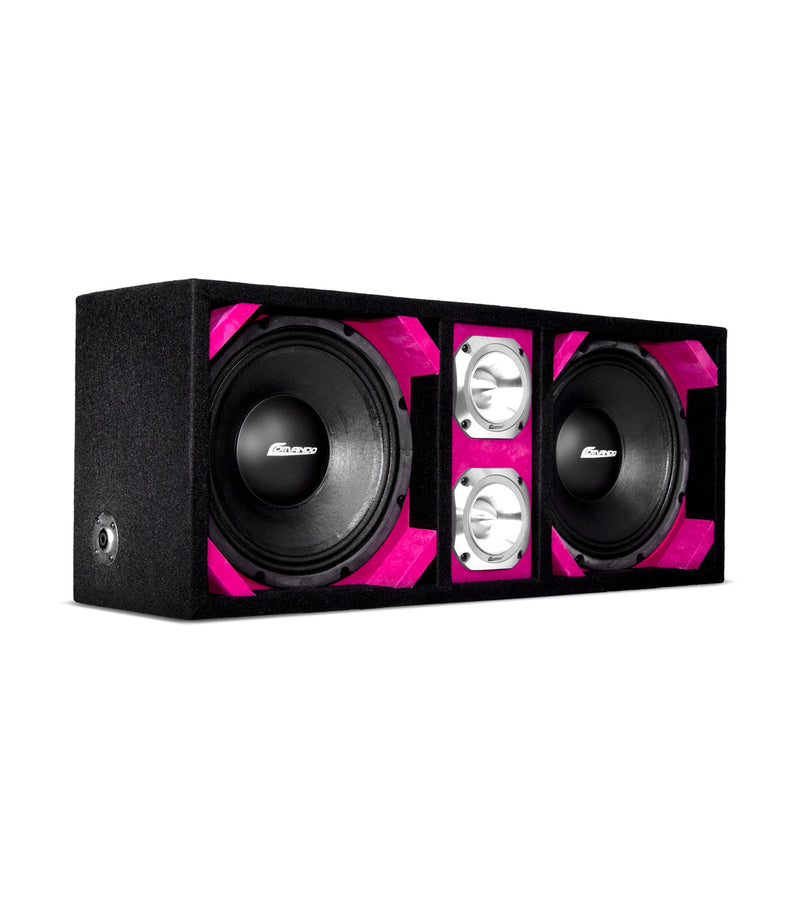 KTPONV2-210PINK / DUAL 10" PINK LOADED PORTED BOX + 2 TWEETER Comando Audio Inc.