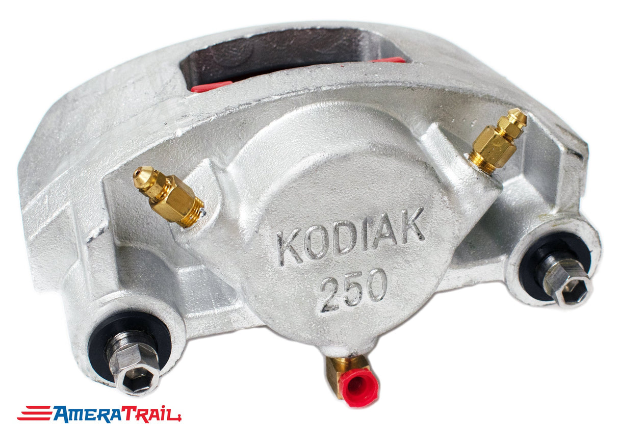 Kodiak 250 Dacromet Caliper, fits 7000 - 8000 lb. Axles - Includes 1 Set of Pads & Guide Bolts