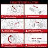 9007/HB5 LED Headlight Bulbs 150W 6500K ‎‎22000LM White 2Pcs Dual-function Flashark