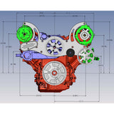 GM LS Compatible Front Accessory Drive - Full Serpentine with Alternator | Power Steering | Water Pump | Brackets and Bolts