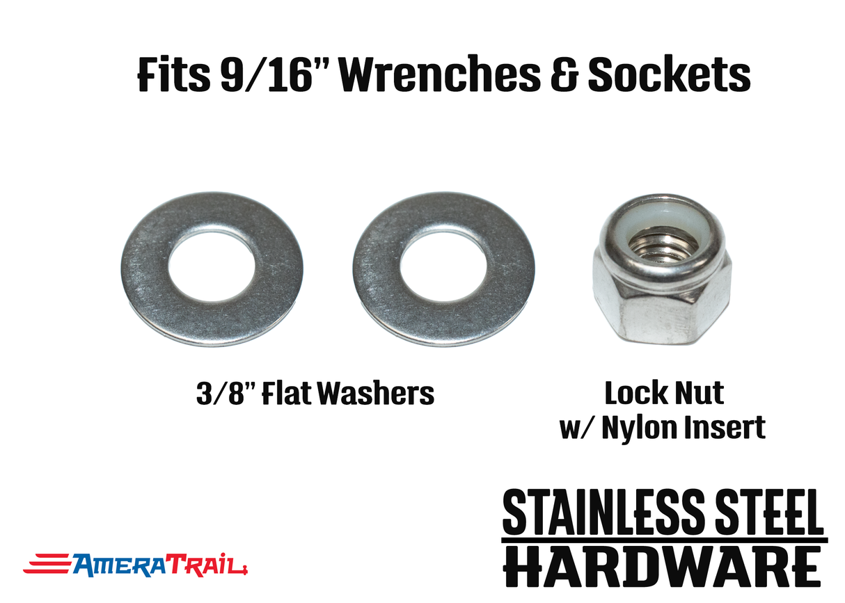 Stainless Steel Bolt 3/8 x 3 1/8", Hex Head - Available w/ Nut and Washer Hardware