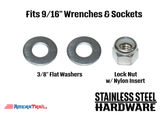 Stainless Steel Bolt 3/8 x 4 3/8", Hex Head - Available w/ Nut and Washer Hardware