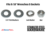 Stainless Steel Bolt 3/8 x 1", Hex Head - Available w/ Nut and Washer Hardware