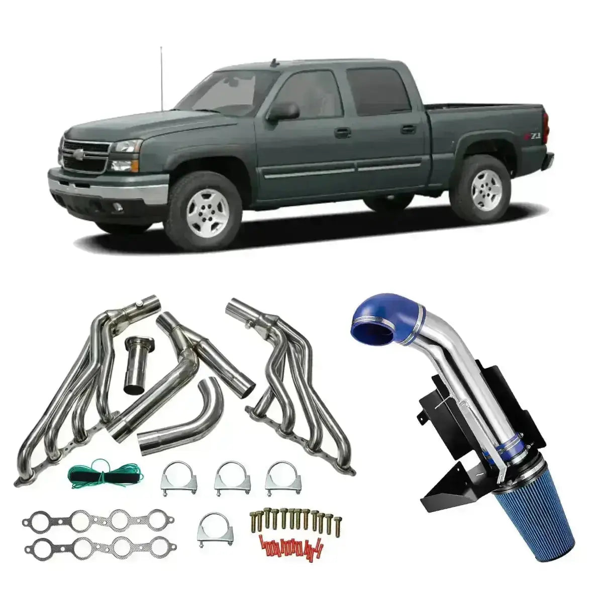 Header for 1999-2006 GMC Sierra 1500 4.8L/5.3L/6.0L with Optional Cold Air Intake Flashark