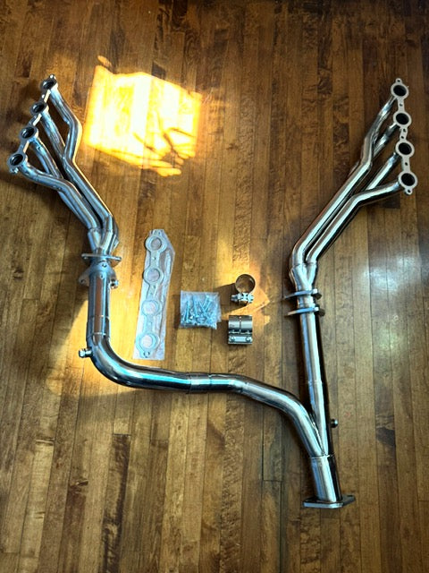 Long Tube Headers for 2007-2014 Chevy Silverado/Suburban/Tahoe GMC Sierra/Yukon Cadillac Escalade 4.8L/5.3L/6.0L/6.2L Vortec Flashark