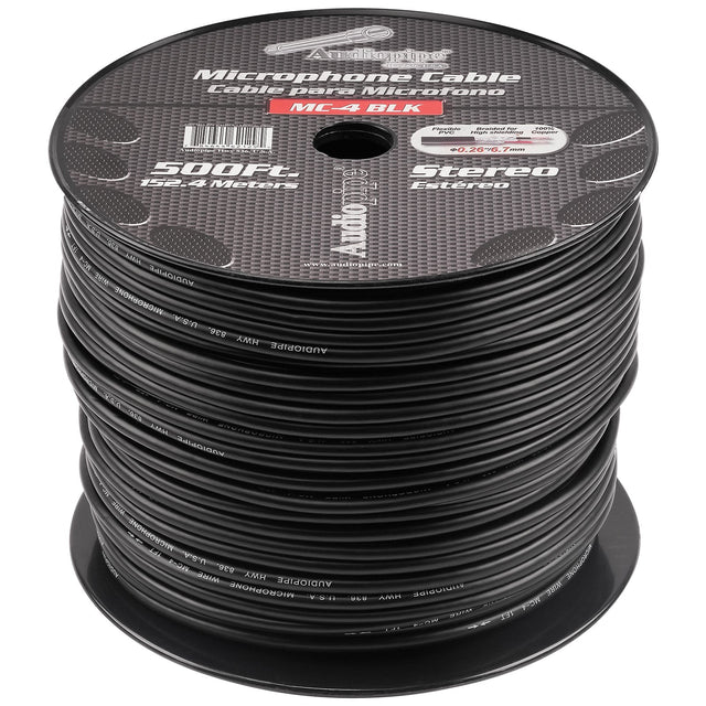 500 Ft Microphone Cable (MC-4 BLK) Audiopipe
