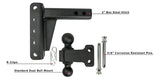 Bulletproof Medium Duty 4” Drop/Rise Hitch 2" Box Steel Shank