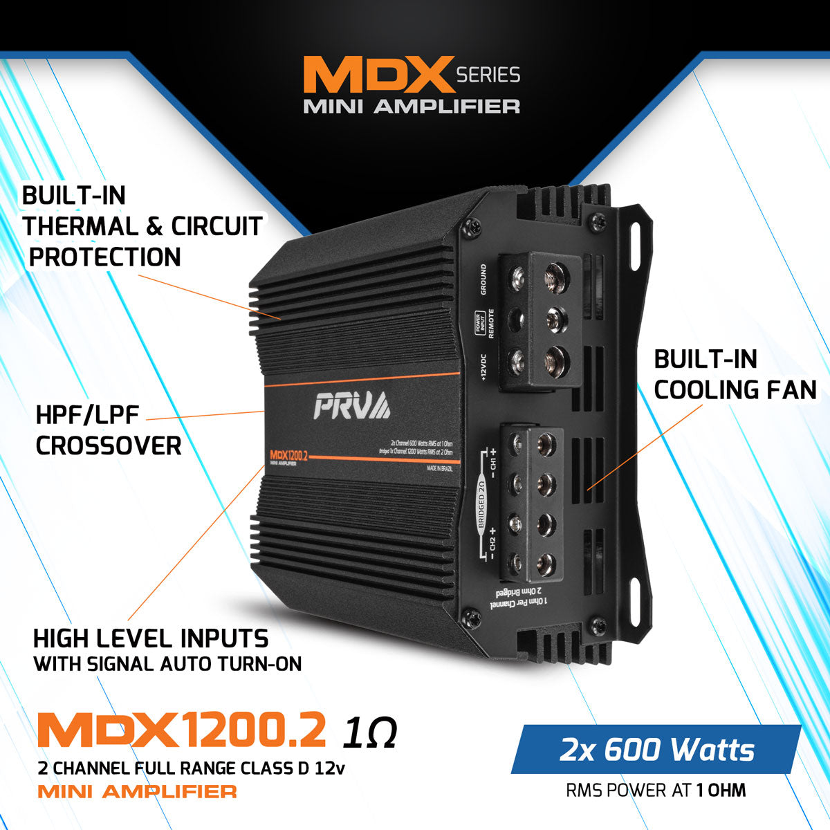 PRV MDX1200.2 1 Ohm Amplifier PRV Audio