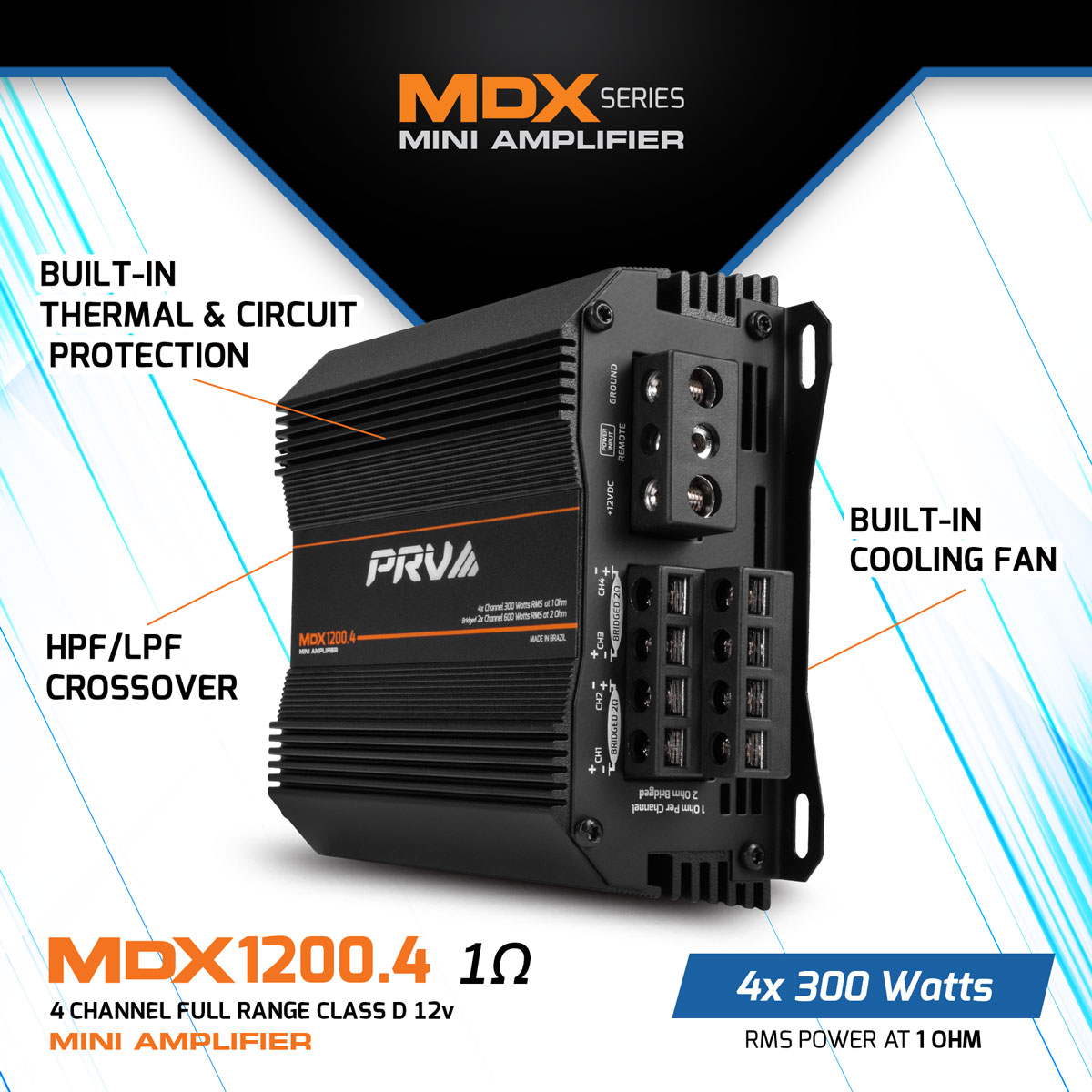 PRV MDX1200.4 1 Ohm Amplifier PRV Audio