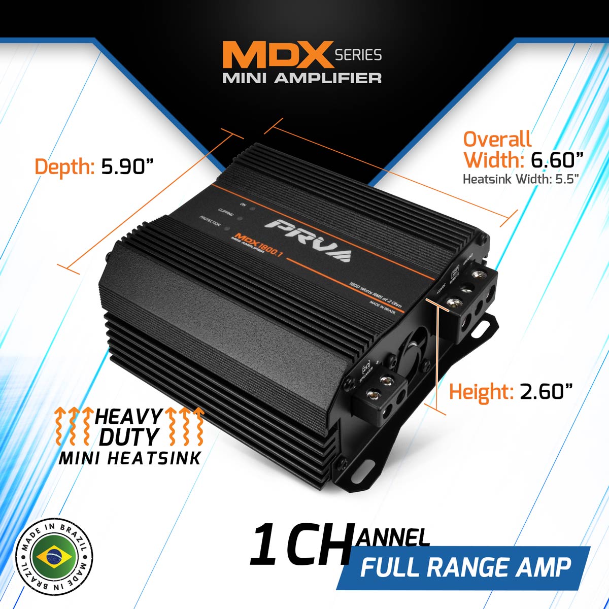 PRV MDX1800.1 2 Ohm Amplifier PRV Audio