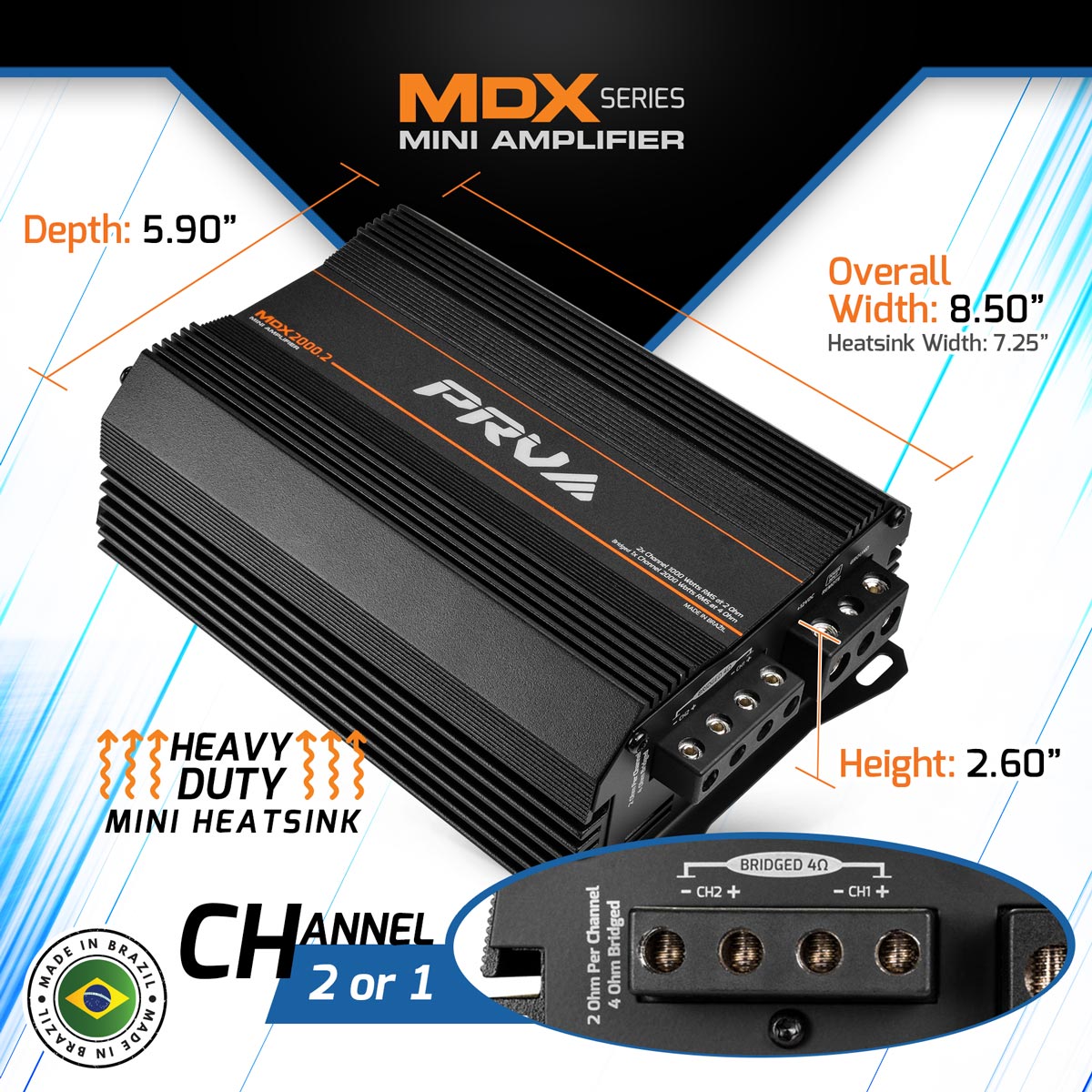 PRV MDX2000.2 2 Ohm Amplifier PRV Audio
