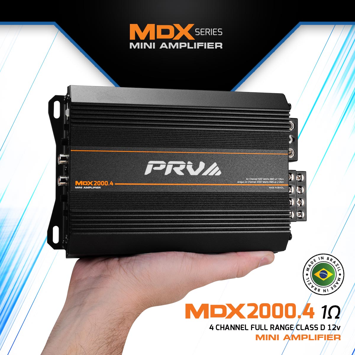 MDX2000.4 1 Ohm Mini 4 Channel Full Range Amplifier PRV