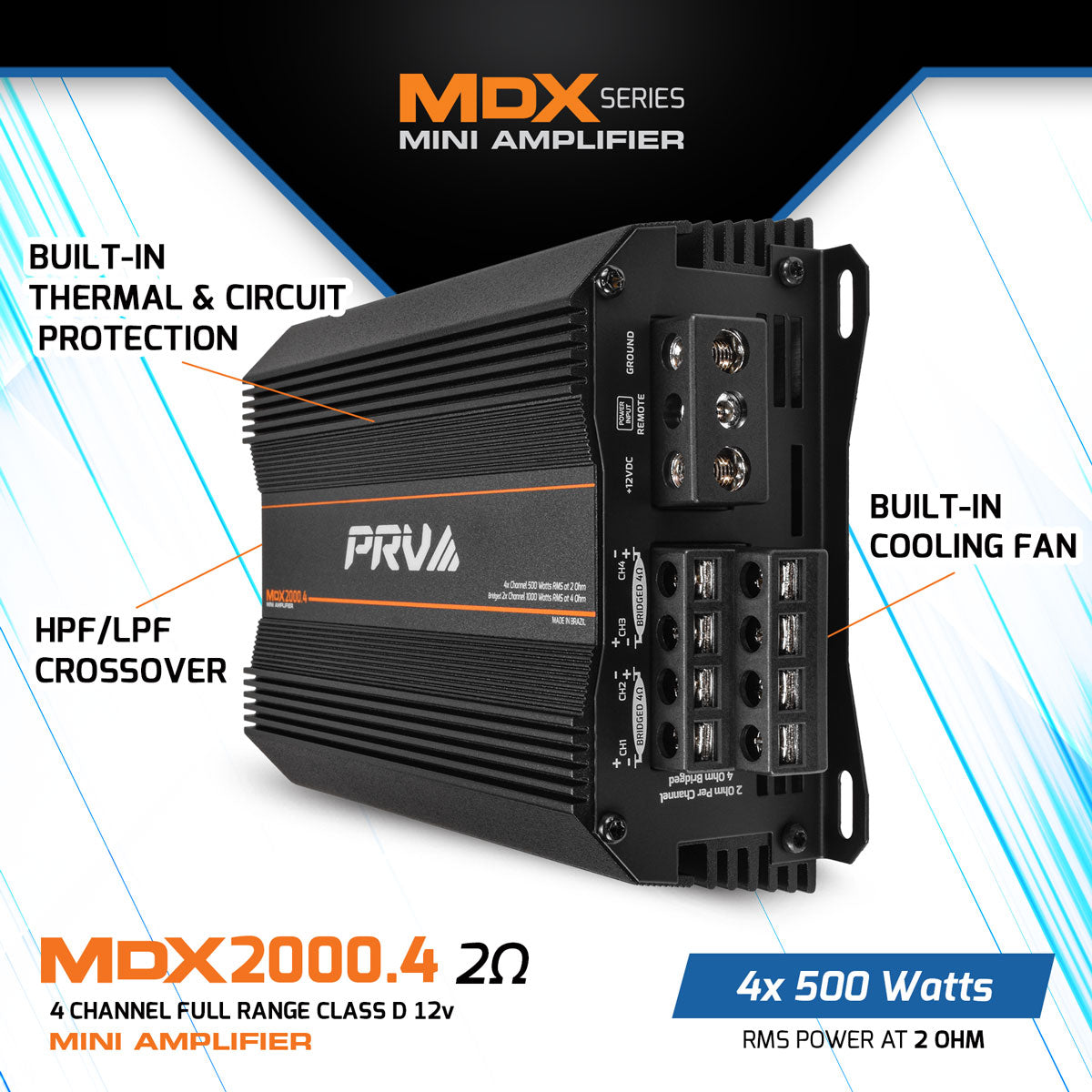 PRV MDX2000.4 2 Ohm Amplifier PRV Audio