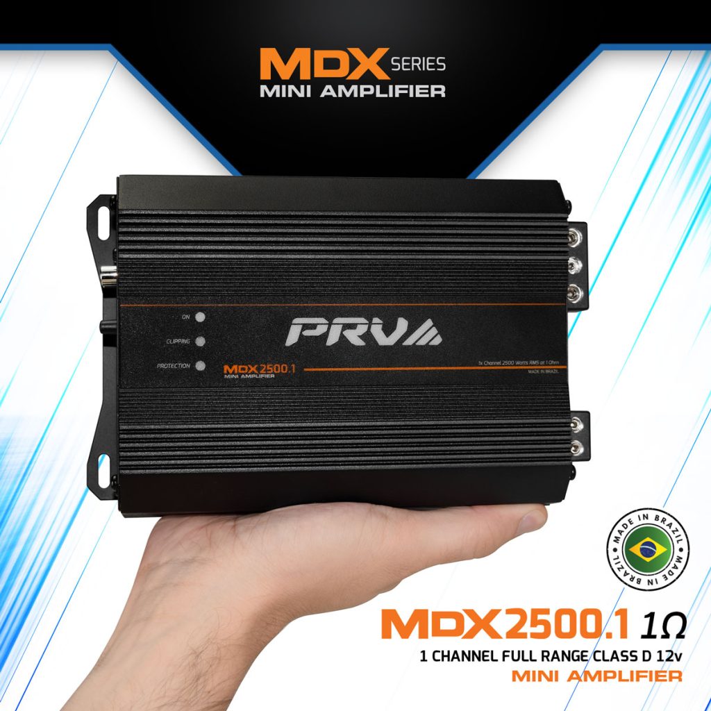 PRV Audio MDX2500.1 2600W RMS Class D Monoblock Full Range Mini Amplifier 1-Ohm PRV Audio
